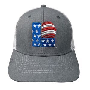 American Flag Max Lewis Corporation Snapback Trucker Hat Gray OSFA Patriotic